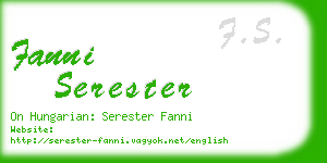 fanni serester business card